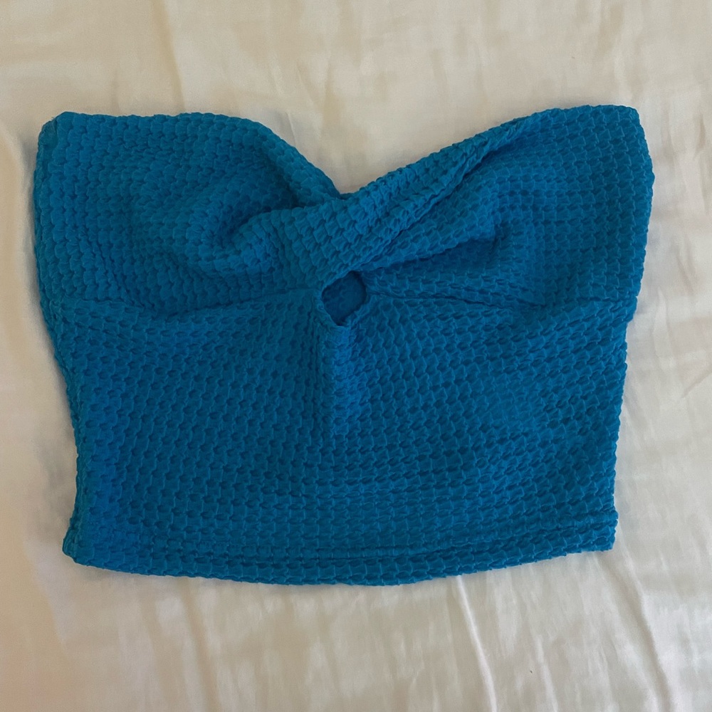 Size Small Bright Blue Strapless top